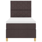 vidaXL Lit à ressorts avec matelas marron foncé 90x200 cm tissu