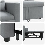 vidaXL Fauteuil convertible 3-en-1 en tissu gris clair