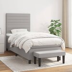 vidaXL Sommier à lattes de lit avec matelas Gris clair 100x200cm Tissu