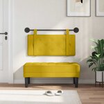 vidaXL Tête de lit suspendue Jaune Velours