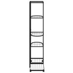 vidaXL Jardinière à 5 niveaux avec roues 44x23x100 cm Noir Fer