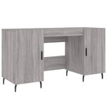 Bureau table poste de travail meuble d'ordinateur informatique étude sonoma 140 x 50 x 75 cm bois d'ingénierie gris 02_0023951