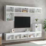 vidaXL Meubles TV avec lumières LED 2 Pièces blanc 80x30x30 cm