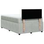 vidaXL Sommier à lattes de lit et matelas Gris clair 120x200cm Velours