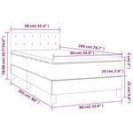 vidaXL Sommier à lattes de lit avec matelas Bleu 90x200 cm Tissu