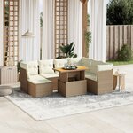 vidaXL Salon de jardin avec coussins 8 Pièces beige résine tressée