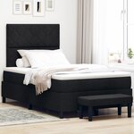vidaXL Lit à Ressorts avec Matelas & Banc Noir 120x200 cm Tissu