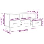 vidaXL Meuble TV Bois ancien 102 x 36 x 50 cm Bois d'ingénierie