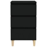 vidaXL Table de chevet noir 40x35x70 cm bois d’ingénierie