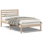 vidaXL Cadre de lit Marron 75 x 190 cm Bois massif en pin