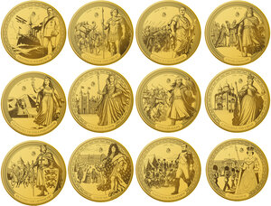 Monnaie EMPERORS OF THE WORLD Noble Notes Set 12x1/100 Oz Or 10$ Solomon Islands 2026 (PRÉCOMMANDE)