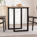 vidaXL Table à manger cadre en O 60x60x75 cm bois de pin massif acier