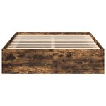 vidaXL Cadre de lit sans matelas chêne fumé 135x190 cm