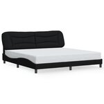 vidaXL Cadre de lit avec LED sans matelas Hvar noir 200x200 cm tissu