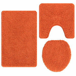 vidaXL Ensemble de tapis de bain antidérapants 3 Pièces Orange 50 x 50 cm
