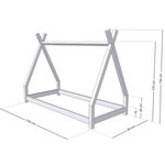 Lit Tipi enfant bois massif blanc 90 x 160 cm
