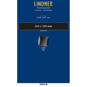 Bandes double soudure 265 x 120 mm pour blocs  carnets de timbres. Fond - Noir