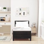 vidaXL Lit à ressort LED avec matelas Noir 80 x 200 cm Velours