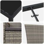 vidaXL Ensemble de salle à manger pour jardin avec coussin 9 Pièces Gris