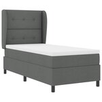 vidaXL Lit avec matelas à ressorts   gris foncé  80 x 200 cm en tissu.