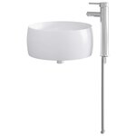 vidaXL Lavabo avec robinet et évacuation Chrome 38 5 x 38 5 x 16 cm