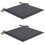 vidaXL Chaises de jardin lot de 2 et coussins anthracite Bois de teck