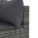 vidaXL Salon de jardin 10 Pièces avec coussins Gris Résine tressée