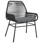 vidaXL Ensemble à manger de jardin et coussins 5 Pièces noir rotin verre