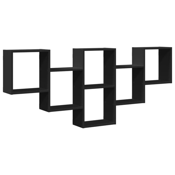 vidaXL Étagère murale noir 159x18x66 cm bois d'ingénierie