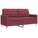 vidaXL Ensemble de canapés 3 Pièces rouge bordeaux tissu