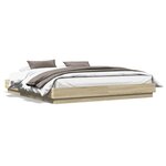 vidaXL Cadre de lit avec LED sans matelas chêne sonoma 180x200 cm