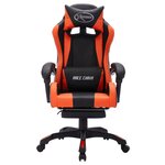 vidaXL Fauteuil de jeux vidéo avec LED RVB Orange et noir Similicuir