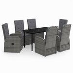 vidaXL Ensemble à manger de jardin avec coussins 7 Pièces Gris
