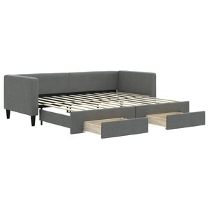 vidaXL Lit de jour avec gigogne et tiroirs sans matelas 80x200 cm