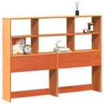 vidaXL Tête de lit avec rangement cire marron 120cm bois massif de pin