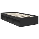 vidaXL Cadre de lit Noir 90 x 190 cm Bois de pin massif