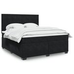 vidaXL Sommier à lattes de lit avec matelas Noir 180x200 cm Velours