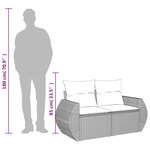 vidaXL Canapé de jardin avec coussins 2 places en résine tressée marron