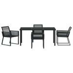 vidaXL Ensemble de salle à manger pour jardin 5 Pièces Noir Poly rotin