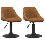 vidaXL Chaises de salle à manger pivotantes Géométrique 2 Pièces Marron