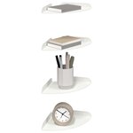 vidaXL Étagère Flottante d'Angle 4 pc Blanc 18 x 18 x 2 cm