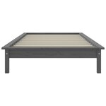 vidaXL Cadre de lit Gris 90x200 cm Bois de pin massif