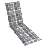vidaXL Chaise longue d'extérieur repose-pied et coussin Acacia solide