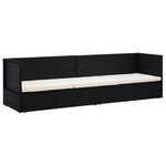 Lit de jardin chaise longue transat avec coussin et oreillers résine tressée noir 02_0012001