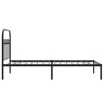 vidaXL Cadre de lit métal sans matelas avec tête de lit noir 90x200 cm