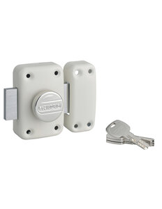 THIRARD - Verrou à bouton Transit 2 pour porte d'entrée  cylindre 45mm  4 clés  blanc - THIRARD