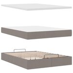 VidaXL Cadre de lit ottoman avec matelas taupe 140x190 cm tissu