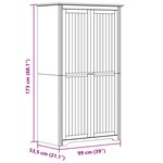 vidaXL Garde-robe BODO blanc marron 99x53 5x173 cm bois massif de pin