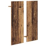 vidaXL Porte-manteau mural avec étagère avec stockage avec miroir Bois ancien 70 x 10 x 90 cm