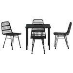 vidaXL Ensemble de salle à manger pour jardin 5 Pièces Noir Poly rotin